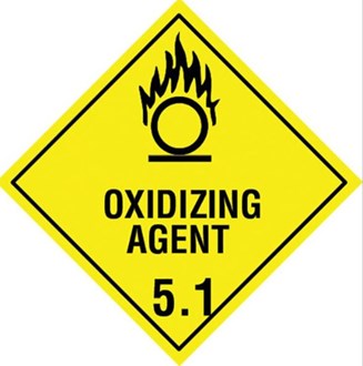 OXIDIZING AGENT 5.1 DANGEROUS GOODS SIGN